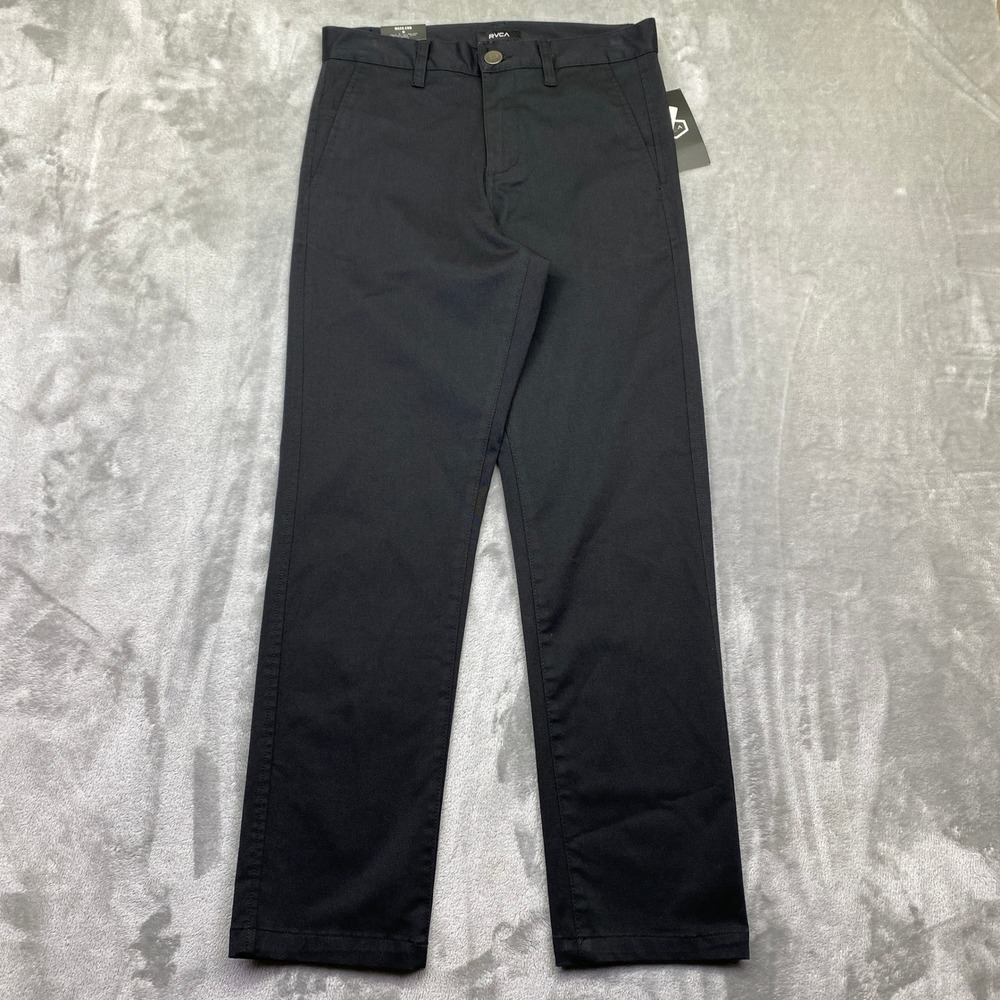 RVCA Boys Weekday Stretch Pants Black‎ Size 28 Preppy Grunge Career NWT